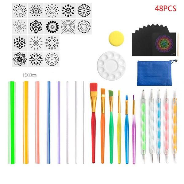 gift sets 48pcs mandala dotted tool set for painting rock stones stencil brush drawing pen
gift sets 48pcs mandala dotted tool set for painting rock stones stencil brush drawing pen