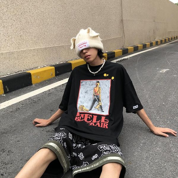 men's t-shirts retro foam letter printed short sleeve couple tees, White;black
men's t-shirts retro foam letter printed short sleeve couple tees, White;black
