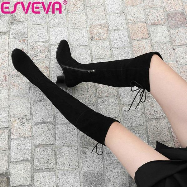 boots esveva 2021 women shoes warm stretch fabric zipper slim look over the knee elegant woman round toe high heels 34-391, Black
boots esveva 2021 women shoes warm stretch fabric zipper slim look over the knee elegant woman round toe high heels 34-391, Black