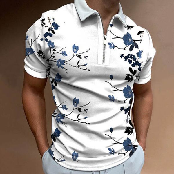 plum blossom pattern men's zipper polo shirt, comfortable, breathable, fashionable and cool, daily business trip, work party, White;black
plum blossom pattern men's zipper polo shirt, comfortable, breathable, fashionable and cool, daily business trip, work party, White;black