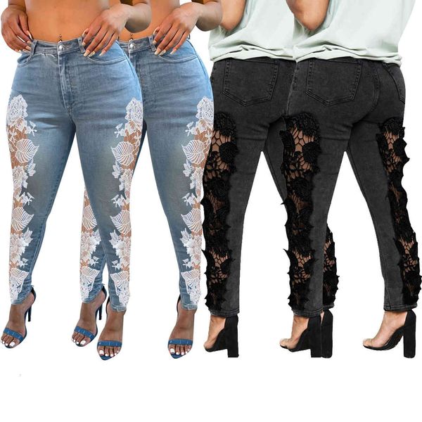 jean women casual lace patchwork washed vintage stretch skinny jeans simple solid color pencil pants ladies denim trousers, Blue
jean women casual lace patchwork washed vintage stretch skinny jeans simple solid color pencil pants ladies denim trousers, Blue