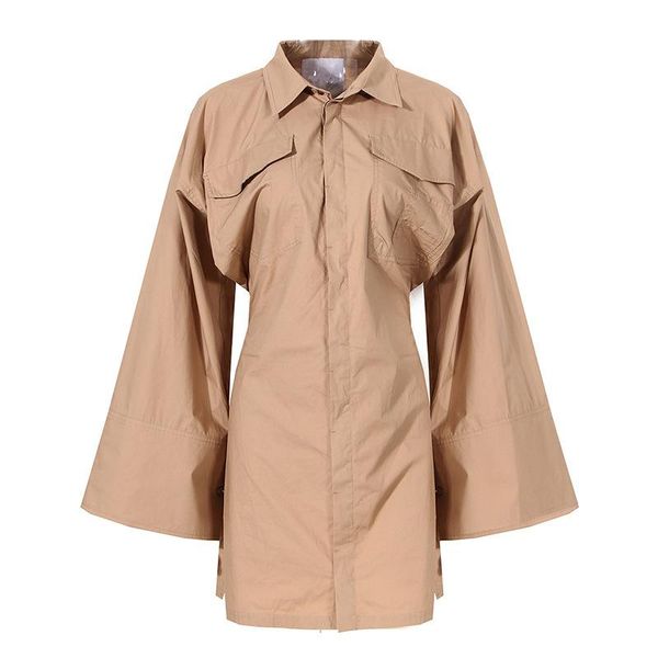 casual dresses seebeautiful shirt style large pockets ultra wide sleeve close waist loose dress lapel women summer autumn 2021 fashion g410, Black;gray
casual dresses seebeautiful shirt style large pockets ultra wide sleeve close waist loose dress lapel women summer autumn 2021 fashion g410, Black;gray