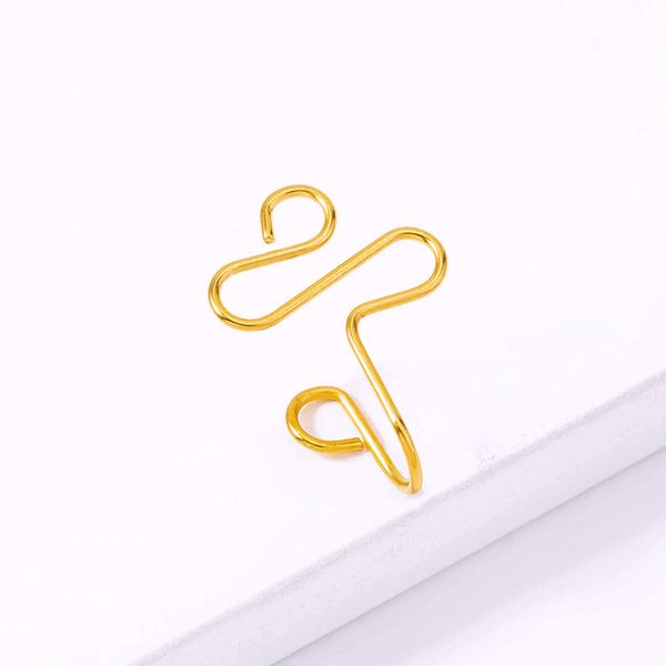 non mainstream golden stainless steel nose ring non puncture u-shaped false ring hand circled irregular nose ornament, Silver
non mainstream golden stainless steel nose ring non puncture u-shaped false ring hand circled irregular nose ornament, Silver
