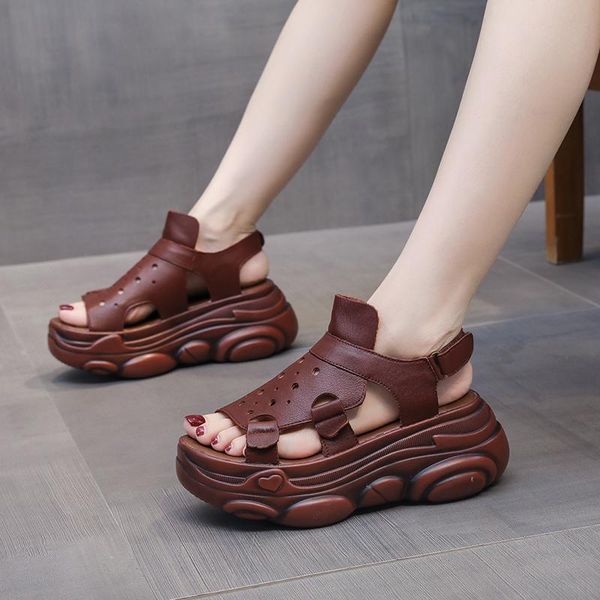 sandals female 2021 summer genuine leather retro women platform flat casual shoes european roman, Black
sandals female 2021 summer genuine leather retro women platform flat casual shoes european roman, Black
