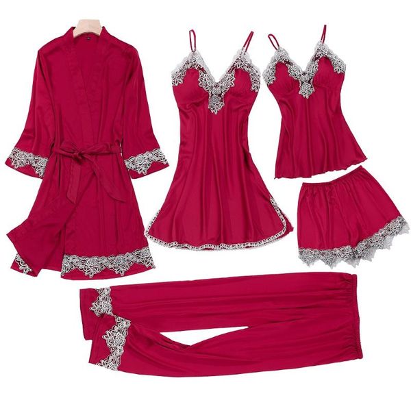women's sleepwear summer night dress lady satin robe set silky kimono bathrobe gown lace bridal wedding gift home dressing wear, Black;red
women's sleepwear summer night dress lady satin robe set silky kimono bathrobe gown lace bridal wedding gift home dressing wear, Black;red