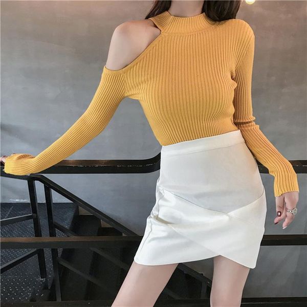 women's sweaters 2021 off shoulder pullovers female autumn winter fashion soft women long sleeve korean knitted femme, White;black
women's sweaters 2021 off shoulder pullovers female autumn winter fashion soft women long sleeve korean knitted femme, White;black
