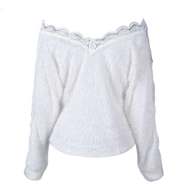 women's sweaters women off shoulder loose v-neck lace hollow out long sleeve casual knitwear jumper ladies solid knittings 7fq2, White;black
women's sweaters women off shoulder loose v-neck lace hollow out long sleeve casual knitwear jumper ladies solid knittings 7fq2, White;black