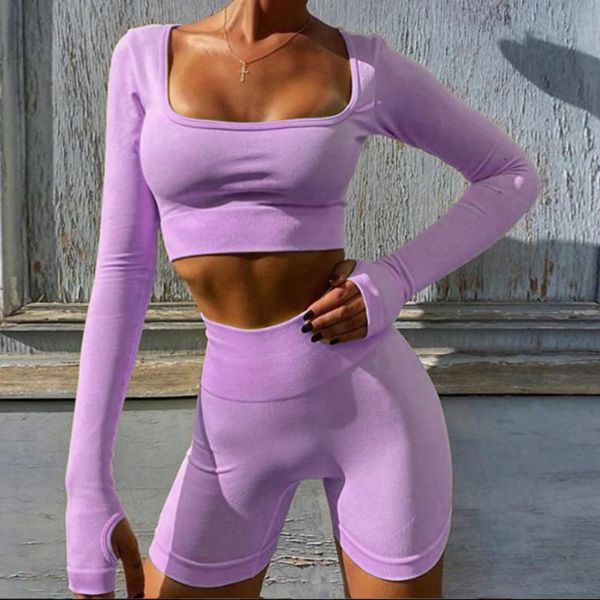 yoga outfit seamless 2 piece set women quick dry long sleeve crop + high waist sports shorts suit gym fitness running workout
yoga outfit seamless 2 piece set women quick dry long sleeve crop + high waist sports shorts suit gym fitness running workout