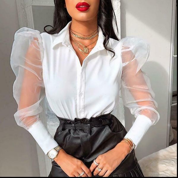 fashion perspective bubble sleeve womens shirt v neck button elegant blusas black white
fashion perspective bubble sleeve womens shirt v neck button elegant blusas black white