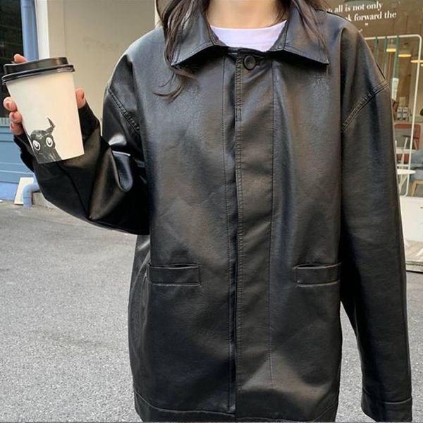 women's leather & faux casual black jacket women korean thin loose moto female 2021 spring fashion streetwear lady outerwear biker coat
women's leather & faux casual black jacket women korean thin loose moto female 2021 spring fashion streetwear lady outerwear biker coat