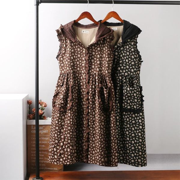 casual dresses 2021 autumn sleeveless floral dress women double pockets hooded zz7258, Black;gray
casual dresses 2021 autumn sleeveless floral dress women double pockets hooded zz7258, Black;gray