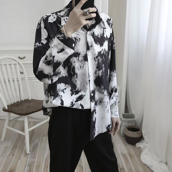 men's casual shirts spring printed shirt large size thin section youth long-sleeved single-breasted lapel urban loose, White;black
men's casual shirts spring printed shirt large size thin section youth long-sleeved single-breasted lapel urban loose, White;black