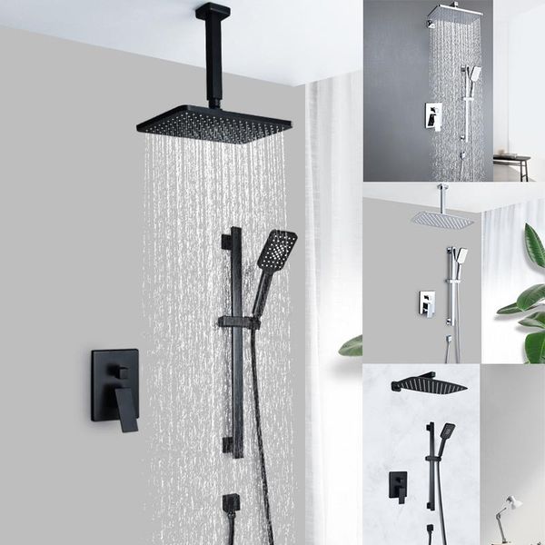 bathroom shower sets set rainfall wall mounted concealed sliding bar with hand head arm outlet chrome mablack 1/2 function
bathroom shower sets set rainfall wall mounted concealed sliding bar with hand head arm outlet chrome mablack 1/2 function