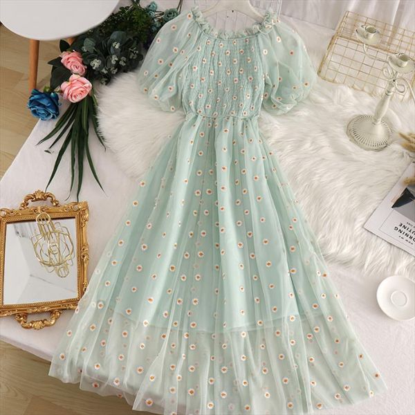 embroidered off shoulder fairy chic women dress gentle style sweet daisy printed mesh long floral, Black;gray
embroidered off shoulder fairy chic women dress gentle style sweet daisy printed mesh long floral, Black;gray