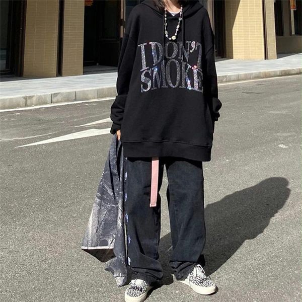 women's hoodies & sweatshirts fashion sweatshirt thin section autumn/winter casual printed long sleeve hooded en*, Black
women's hoodies & sweatshirts fashion sweatshirt thin section autumn/winter casual printed long sleeve hooded en*, Black
