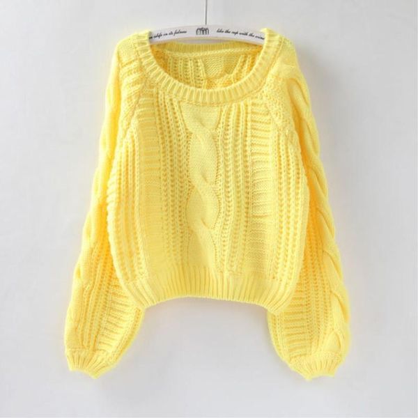 women's sweaters yellow color jumpers sweater candy short harajuku twisted pull women chic, White;black
women's sweaters yellow color jumpers sweater candy short harajuku twisted pull women chic, White;black