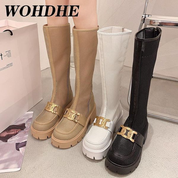 boots wohdhe summer women knee high flats platform 6.5cm back zipper long metal buckle block heel mesh gladiator, Black
boots wohdhe summer women knee high flats platform 6.5cm back zipper long metal buckle block heel mesh gladiator, Black