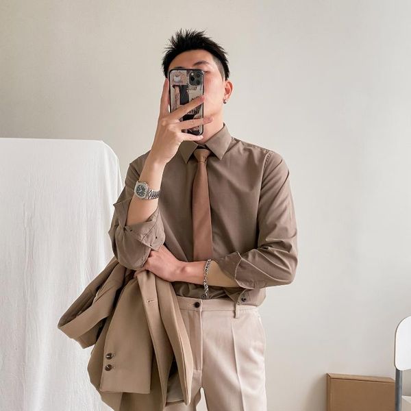 men's casual shirts 2021 spring mens long sleeve slim fit men dress male solid color business clothing blouses o285, White;black
men's casual shirts 2021 spring mens long sleeve slim fit men dress male solid color business clothing blouses o285, White;black