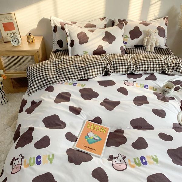 bedding sets cute cartoon four piece small cow pattern bed sheet quilt cover single and double student dormitory three set
bedding sets cute cartoon four piece small cow pattern bed sheet quilt cover single and double student dormitory three set