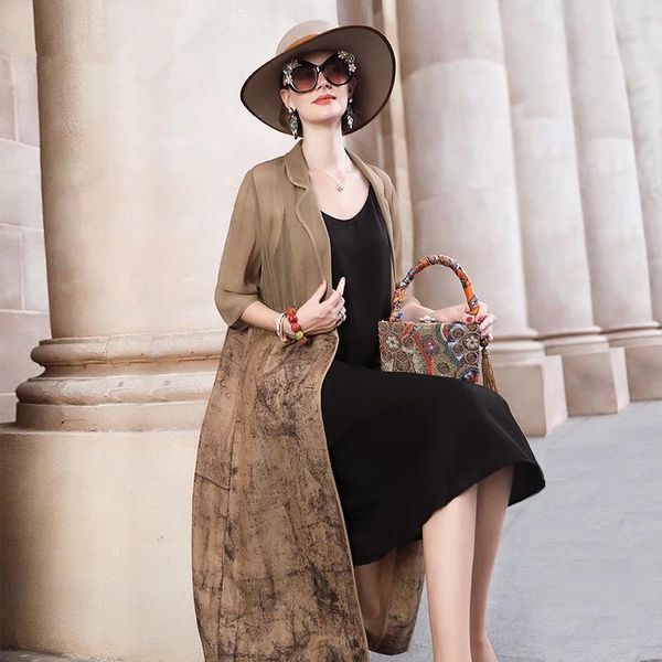 autumn and winter european american fashion suit collar 7-sleeve windbreaker women's loose too long jacket trench coats, Tan;black
autumn and winter european american fashion suit collar 7-sleeve windbreaker women's loose too long jacket trench coats, Tan;black