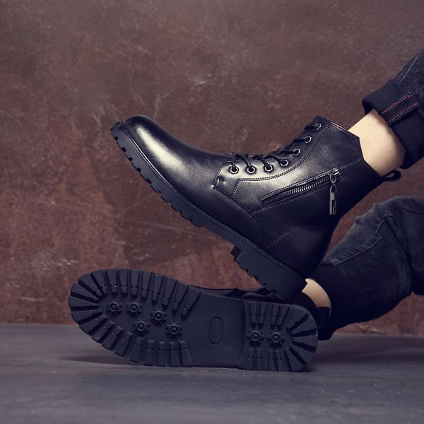 cow split leather military men boots zip formal high motorcycle safety men boots winter / spring quality shoes, Black
cow split leather military men boots zip formal high motorcycle safety men boots winter / spring quality shoes, Black