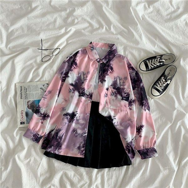 women's shirt tie-dye plus size long-sleeved loose design niche korean style spring all-match women blouse oversized clothes blouses &, White
women's shirt tie-dye plus size long-sleeved loose design niche korean style spring all-match women blouse oversized clothes blouses &, White