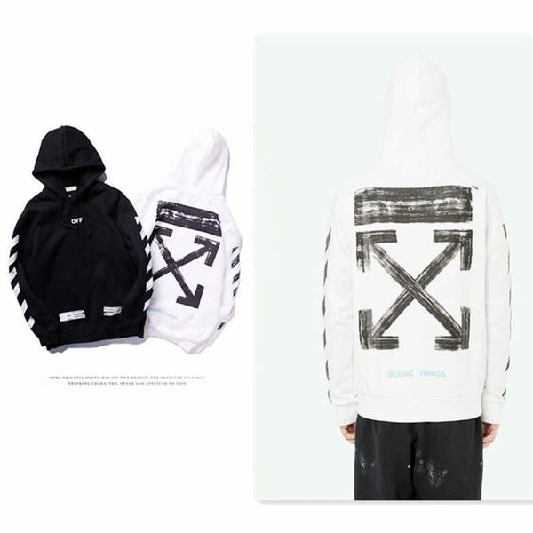 Autumn and winter 2020 off paint printing black arrow Hooded ow graffiti basic deceleration horizontal bar Plush guard, White
Autumn and winter 2020 off paint printing black arrow Hooded ow graffiti basic deceleration horizontal bar Plush guard, White