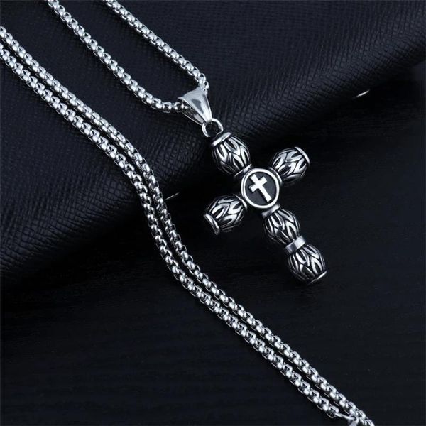 stainless steel titanium faith crucifix cross cylinder pendant necklace choker chain for men women jewelry jesus prayer chains, Silver
stainless steel titanium faith crucifix cross cylinder pendant necklace choker chain for men women jewelry jesus prayer chains, Silver
