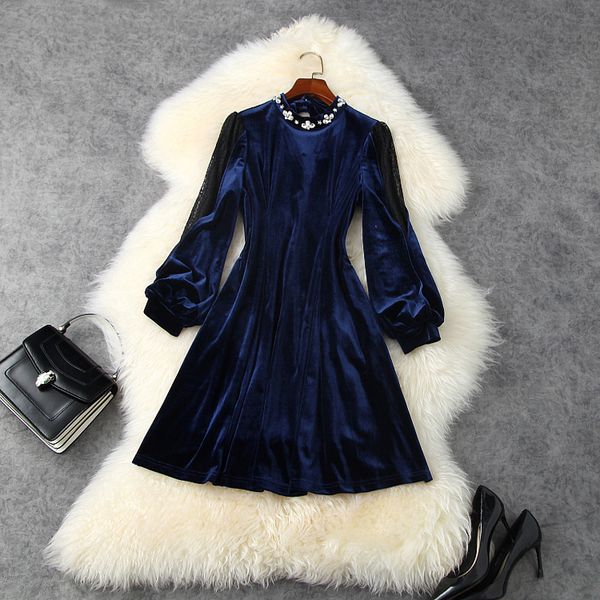 casual dresses fall autumn long sleeve round neck blue pure color velvet lace panelled beaded short mini dress elegant lo03t11366 xtuj, Black;gray
casual dresses fall autumn long sleeve round neck blue pure color velvet lace panelled beaded short mini dress elegant lo03t11366 xtuj, Black;gray