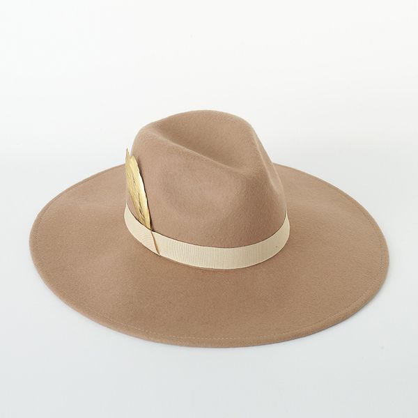 fashion big hat autumn and winter british feather decorated wool brim jazz stage performance, Blue;gray
fashion big hat autumn and winter british feather decorated wool brim jazz stage performance, Blue;gray