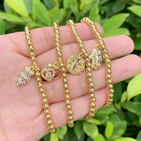 charm bracelets zircon harms hand/heart shape brass accessories 18k gold plated bead chain bangle elastic bracelet delicate jewelry, Golden;silver
charm bracelets zircon harms hand/heart shape brass accessories 18k gold plated bead chain bangle elastic bracelet delicate jewelry, Golden;silver
