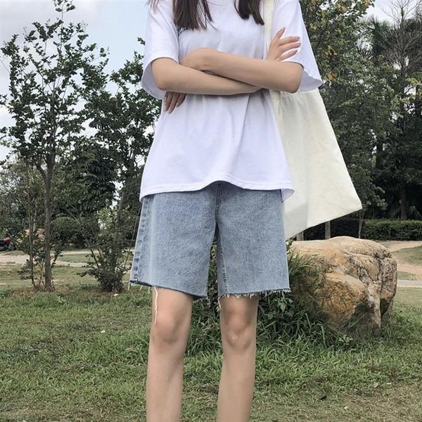 women's jeans fashion korean version summer clothing high waist five-point shorts loose thin straight wide leg trousers, Blue
women's jeans fashion korean version summer clothing high waist five-point shorts loose thin straight wide leg trousers, Blue