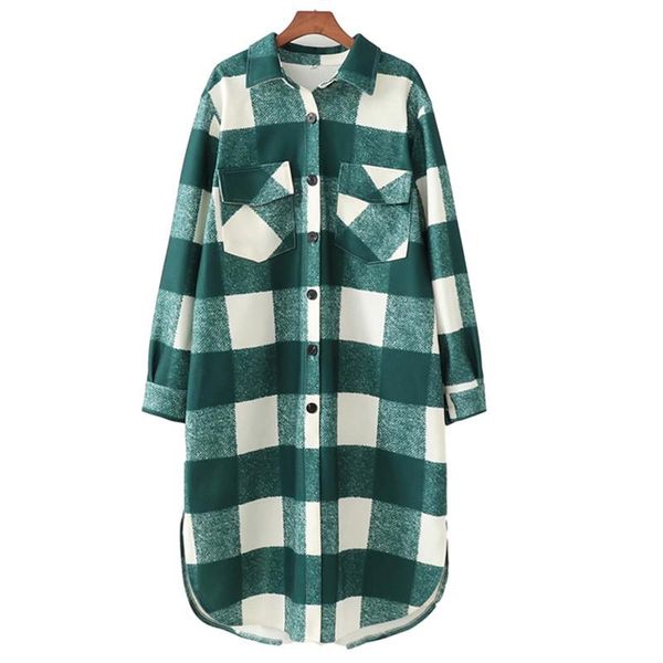 women's wool & blends casual women oversized long plaid shirt coat fashion ladies warm single breasted outerwear female chic x-lon, Black
women's wool & blends casual women oversized long plaid shirt coat fashion ladies warm single breasted outerwear female chic x-lon, Black