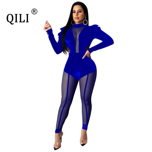 gym clothing qili women club jumpsuits velvet mesh patchwork see through long sleeve bodycon jumpsuit red black blue, White;black
gym clothing qili women club jumpsuits velvet mesh patchwork see through long sleeve bodycon jumpsuit red black blue, White;black