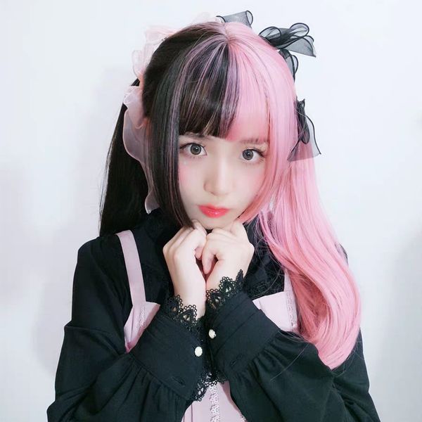 anime cosplay wig female long straight hair yin and yang gradient color cut, Black
anime cosplay wig female long straight hair yin and yang gradient color cut, Black