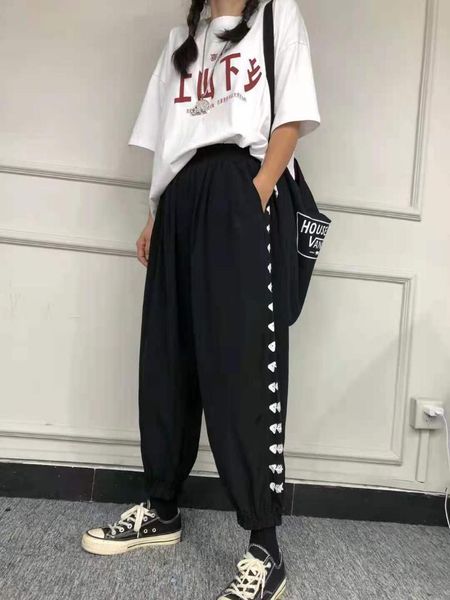 women's pants & capris fashionable little fish prints show thin hip-hop high-waisted loose bunched feet nine point, Black;white
women's pants & capris fashionable little fish prints show thin hip-hop high-waisted loose bunched feet nine point, Black;white