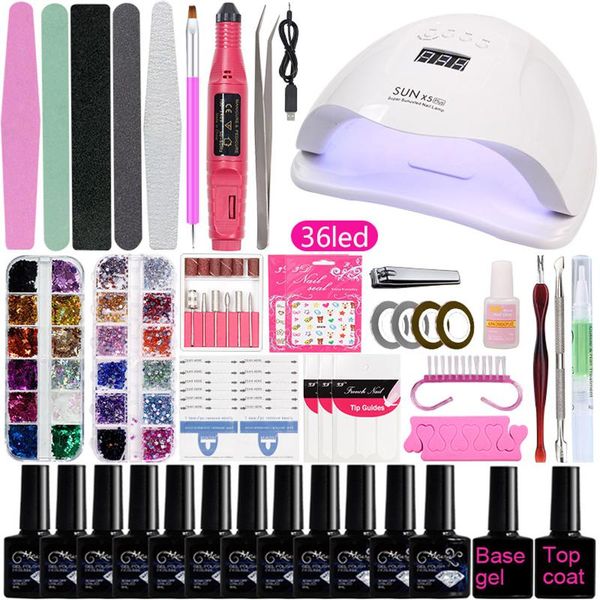 nail art kits uv color gel kit polish set for starter manicures with lamp tool drill machine
nail art kits uv color gel kit polish set for starter manicures with lamp tool drill machine