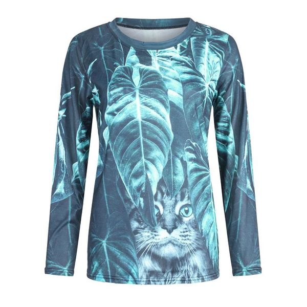 women's blouses & shirts blouse ladies casual daily trend cat print long-sleeved t-shirt sweatshirt women clothing chemise femme, White
women's blouses & shirts blouse ladies casual daily trend cat print long-sleeved t-shirt sweatshirt women clothing chemise femme, White
