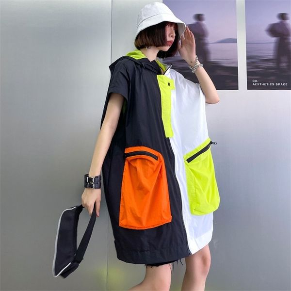 summer chic hit color patchwork sun protection coat fashion big pockets design casual jacket women short sleeve 210519, Black;brown
summer chic hit color patchwork sun protection coat fashion big pockets design casual jacket women short sleeve 210519, Black;brown
