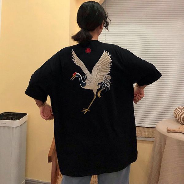 tracksuits crane embroidery cotton o-neck women's short clothes harajuku streetwear t-women's t-shirt, Gray
tracksuits crane embroidery cotton o-neck women's short clothes harajuku streetwear t-women's t-shirt, Gray