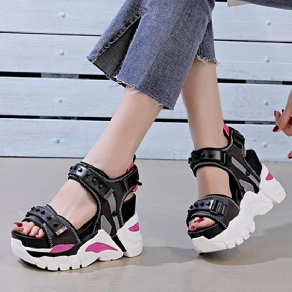 dress shoes summer korean style height increasing wedges peep toe cut out rivet platform mixed colors women gladiator sandals 0810, Black
dress shoes summer korean style height increasing wedges peep toe cut out rivet platform mixed colors women gladiator sandals 0810, Black