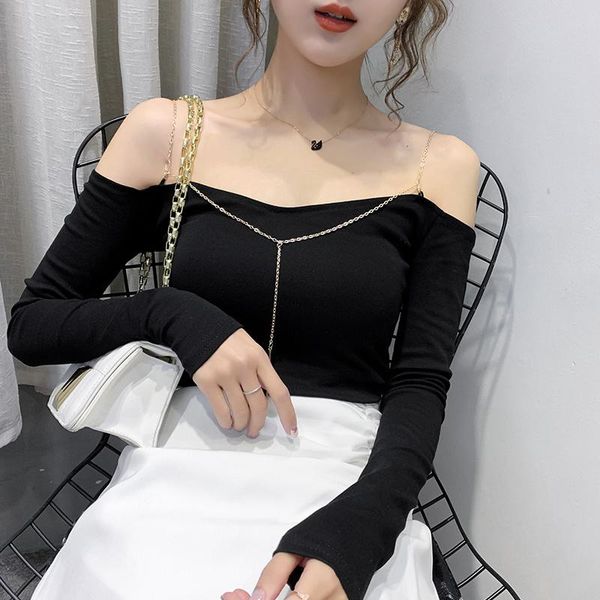 women's t-shirt off-shoulder bottoming long sleeve slim fit 2021 autumn and winter collarbone off-neck sexy, White
women's t-shirt off-shoulder bottoming long sleeve slim fit 2021 autumn and winter collarbone off-neck sexy, White