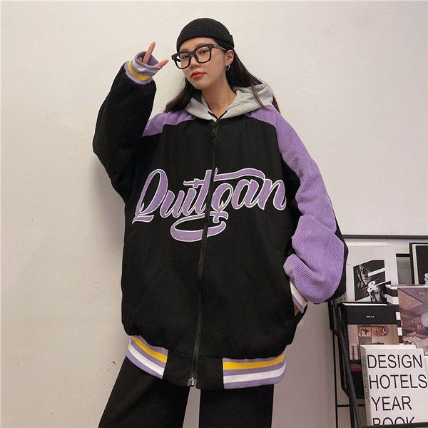 women's jackets baseball uniform varsity jackt 2021 spring men women's korean high street preppy bf hong kong style contrast cordur, Black;brown
women's jackets baseball uniform varsity jackt 2021 spring men women's korean high street preppy bf hong kong style contrast cordur, Black;brown