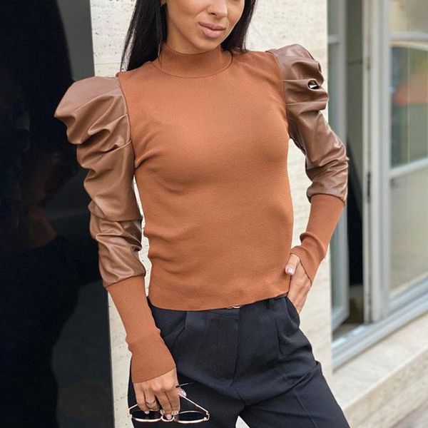 women's sweaters novalya half high collar women fashion pullover sweater elegant leather patchwork sleeve female ladies, White;black
women's sweaters novalya half high collar women fashion pullover sweater elegant leather patchwork sleeve female ladies, White;black