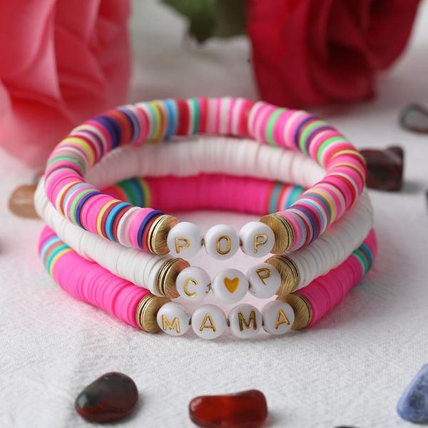 10pcs mama letter plastic charms beads boho bracelet women 8mm disc heishi vinyl elastic string summer jewelry charm bracelets, Golden;silver
10pcs mama letter plastic charms beads boho bracelet women 8mm disc heishi vinyl elastic string summer jewelry charm bracelets, Golden;silver