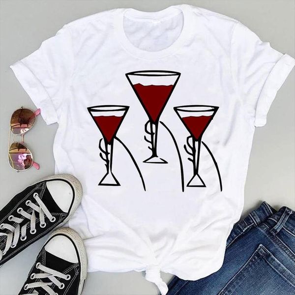 watercolor wine happy time 90s women t shirt cartoon graphic summer short sleeve fashion print female clothes tees, White
watercolor wine happy time 90s women t shirt cartoon graphic summer short sleeve fashion print female clothes tees, White