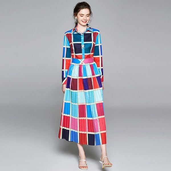 colorful grid print women shirt dress autumn long sleeve turn-down collar casual elegant holiday draped long vestidos dress 210514, Black;gray
colorful grid print women shirt dress autumn long sleeve turn-down collar casual elegant holiday draped long vestidos dress 210514, Black;gray