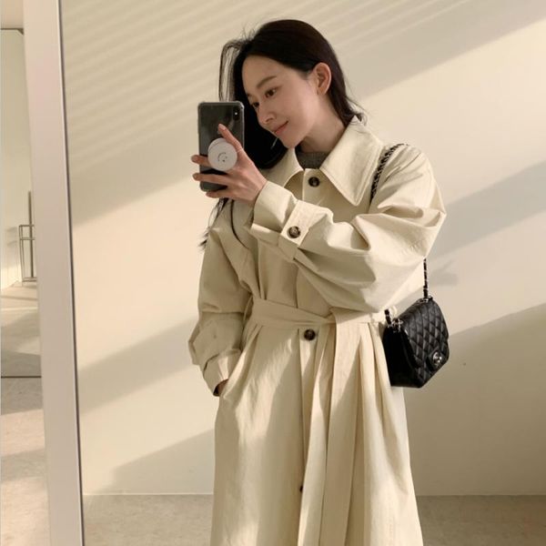 women's trench coats superaen french office lady turn down collar loose casual long windbreaker jacket belt solid single breasted coat, Tan;black
women's trench coats superaen french office lady turn down collar loose casual long windbreaker jacket belt solid single breasted coat, Tan;black