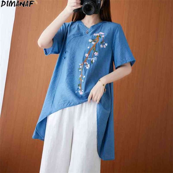 regular size women blouse shirts linen vintage floral embroidery casual basic soft korea summer style 210531, White
regular size women blouse shirts linen vintage floral embroidery casual basic soft korea summer style 210531, White