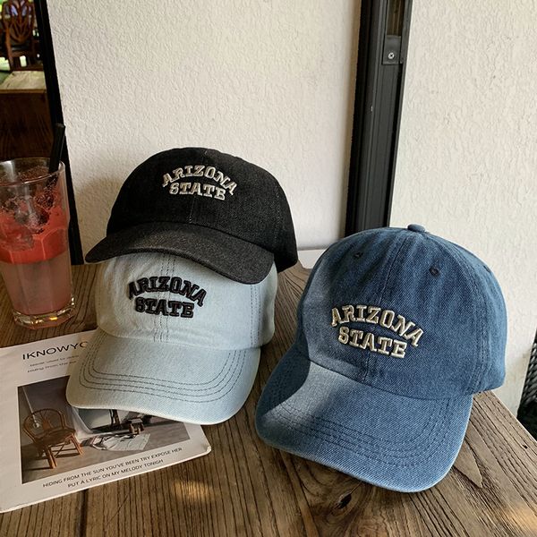 korean denim baseball cap female summer alphabet embroidery casual male couple, Blue;gray
korean denim baseball cap female summer alphabet embroidery casual male couple, Blue;gray